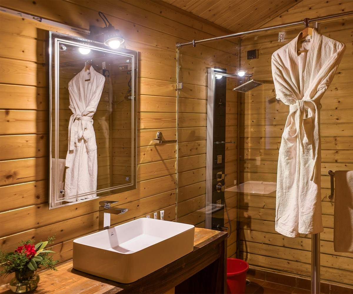 Cozy Wooden Bathroom